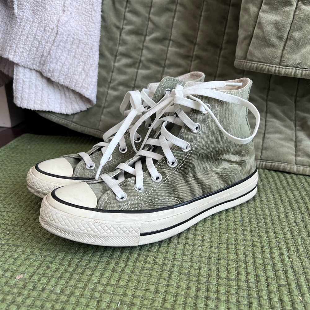 Olive Green Tye Dye High Top Converse